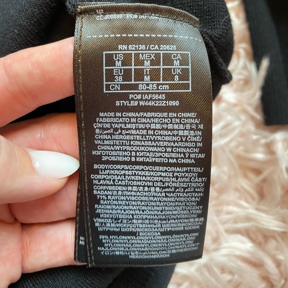 Guess Black Long Sleeve Form Fitting Mini Cocktail Dress Medium - Picture 7 of 13